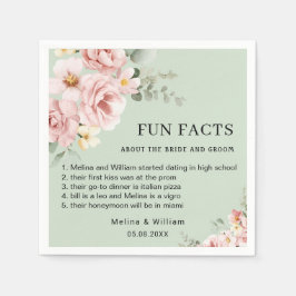 Guardanapo De Papel Casamento de Fatos Florais Rosa Moderno