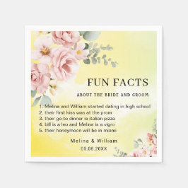 Guardanapo De Papel Casamento de Fatos Florais Rosa Moderno