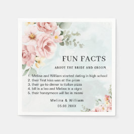 Guardanapo De Papel Casamento de Fatos Florais Rosa Moderno