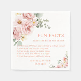 Guardanapo De Papel Casamento de Fatos Florais Rosa Moderno