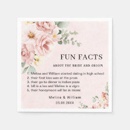 Guardanapo De Papel Casamento de Fatos Florais Rosa Moderno