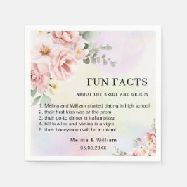 Guardanapo De Papel Casamento de Fatos Florais Rosa Moderno