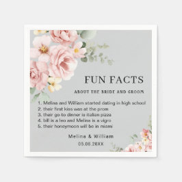 Guardanapo De Papel Casamento de Fatos Florais Rosa Moderno