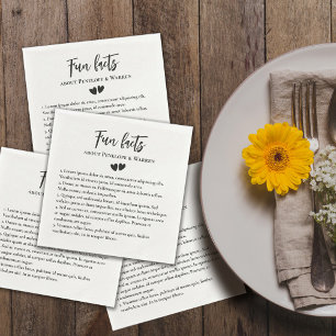 Guardanapo De Papel Casamento de Fatos Românticos Bonitos