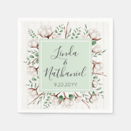 Guardanapo De Papel Casamento de Fazendas Rustic Southern Cotton & Woo