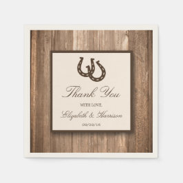 Guardanapo De Papel Casamento de ferradura russa e madeira marrom