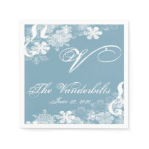 Casamento de Flocos de Neve Azul e Branco