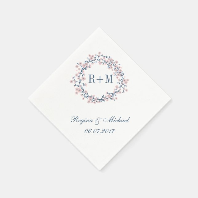 Guardanapo De Papel Casamento de Flor de Cereja Rosa com Flor Napkin (Canto)