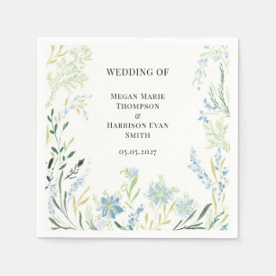 Guardanapo De Papel Casamento de Flor Delicado Inglês