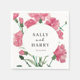 Guardanapo De Papel Casamento De Flor Rosa Delicado