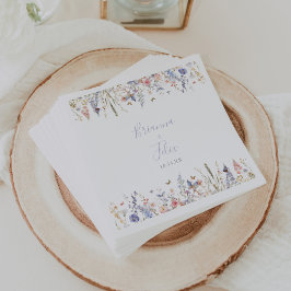 Guardanapo De Papel Casamento de Flor Selvagem de Verão com Napkin