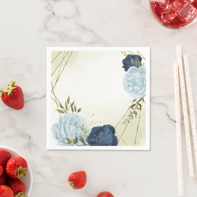 Guardanapo De Papel casamento de flores azuis marinhos (Insitu)