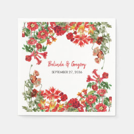 Guardanapo De Papel Casamento de Flores Botânicas do Jardim Floral Ver