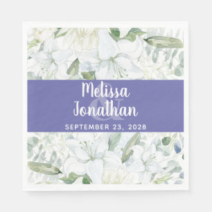 Guardanapo De Papel Casamento de flores brancas florais com aquarela r