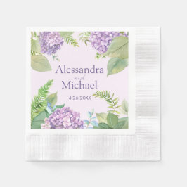 Guardanapo De Papel Casamento de Flores de Hydrangea Lavanda de Aquare
