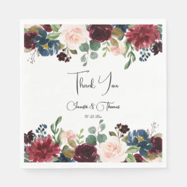 Guardanapo De Papel Casamento de Flores de Inglês Azuis