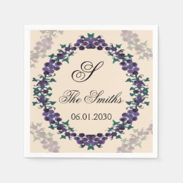 Guardanapo De Papel Casamento de Flores de Uvas