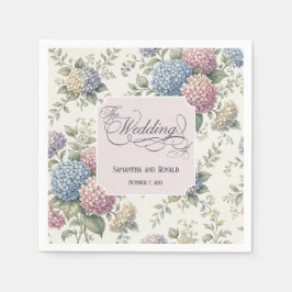 Guardanapo De Papel Casamento de Flores Delicadas de Hortênsia na Prim