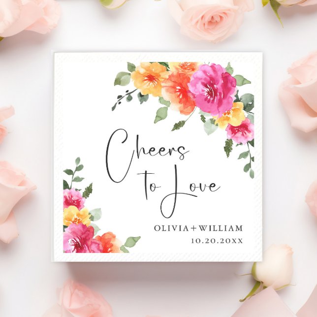 Guardanapo De Papel Casamento de Flores Festivas Brilhantes Elegante A (Criador carregado)