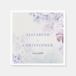 Guardanapo De Papel Casamento de flores primavera púrpura elegante