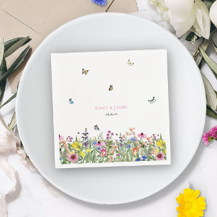 Guardanapo De Papel Casamento de flores selvagens Elegant Summer