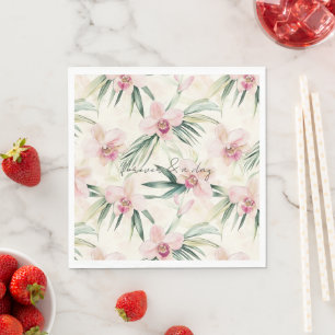 Guardanapo De Papel Casamento de Flores Tropicais bonito Rosa