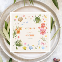 Casamento de Flores Tropicais De Mão Desenhada