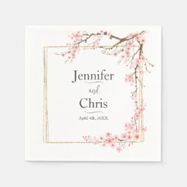 Guardanapo De Papel Casamento de Floresta de Cereja Elegante