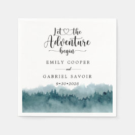 Guardanapo De Papel Casamento de Floresta em Aquarela