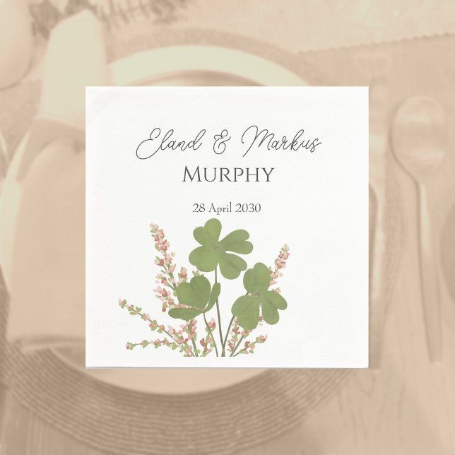 Guardanapo De Papel Casamento de Folha de Folha da Irlanda Verde Moder (Criador carregado)