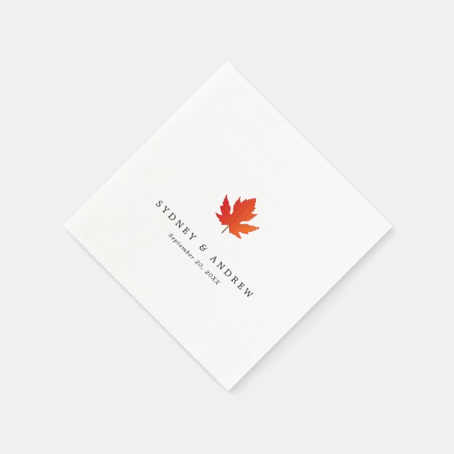 Guardanapo De Papel Casamento de Folha Mínima de Chic Maple