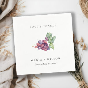 Guardanapo De Papel Casamento De Folhagem De Uvas De Vidro Elegante Rú