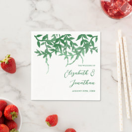 Guardanapo De Papel Casamento de Folhas Botânicas Rusticas