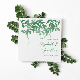 Guardanapo De Papel Casamento de Folhas Botânicas Rusticas