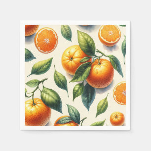 Guardanapo De Papel Casamento de Folhas de Laranja com Aquarela