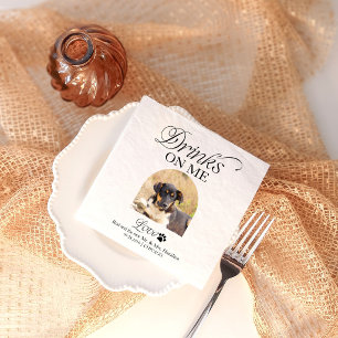Guardanapo De Papel Casamento de Foto de Pet Minimalista Elegante