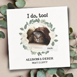 Guardanapo De Papel Casamento de Foto Personalizada de Gato de Pet Nam