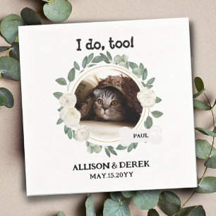 Guardanapo De Papel Casamento de Foto Personalizada de Gato de Pet Nam