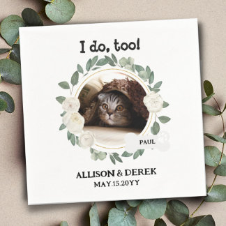 Guardanapo De Papel Casamento de Foto Personalizada de Gato de Pet Nam