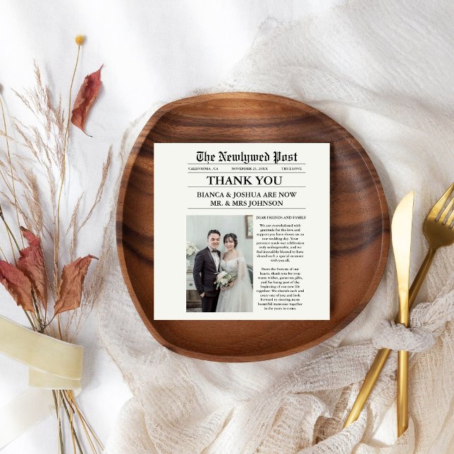 Guardanapo De Papel Casamento de Foto Único do Jornal Obrigado (Criador carregado)