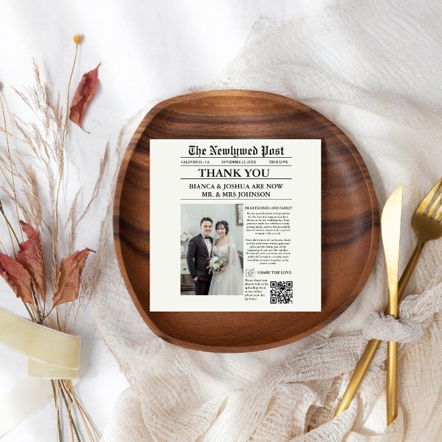 Guardanapo De Papel Casamento de Foto Único do Jornal Obrigado (Criador carregado)