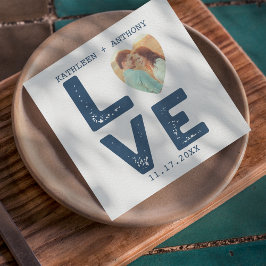 Guardanapo De Papel Casamento de Fotografia da Máquina de Escritor de 