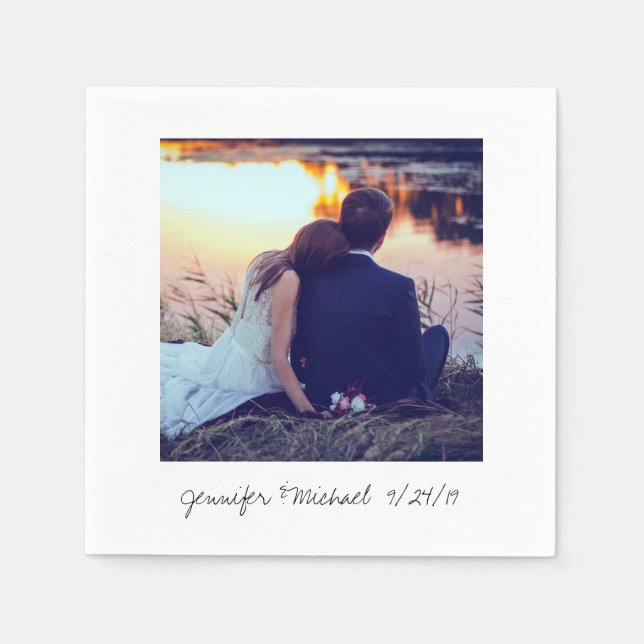 Guardanapo De Papel Casamento de Fotografia Instantânea (Frente)