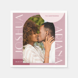 Guardanapo De Papel Casamento de Fotografias do Chic Burgundy Arch