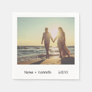 Guardanapo De Papel Casamento de Fotografias Instantâneas Retro Casual