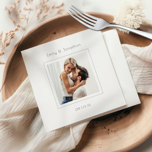 Guardanapo De Papel Casamento de Fotografias Quadradas Modernas Contem