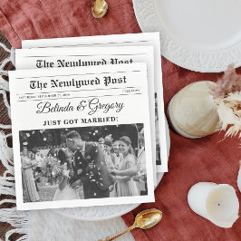 Guardanapo De Papel Casamento de Fotos Brancas e Negras