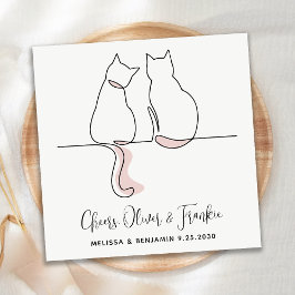 Guardanapo De Papel Casamento de Gato de Saúde Personalizada Minimalis