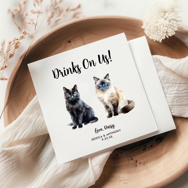 Guardanapo De Papel Casamento de Gato Personalizado (Criador carregado)