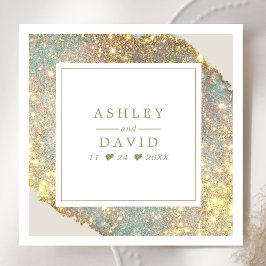 Guardanapo De Papel Casamento de Glitter Holográfico e Iridescente Chi